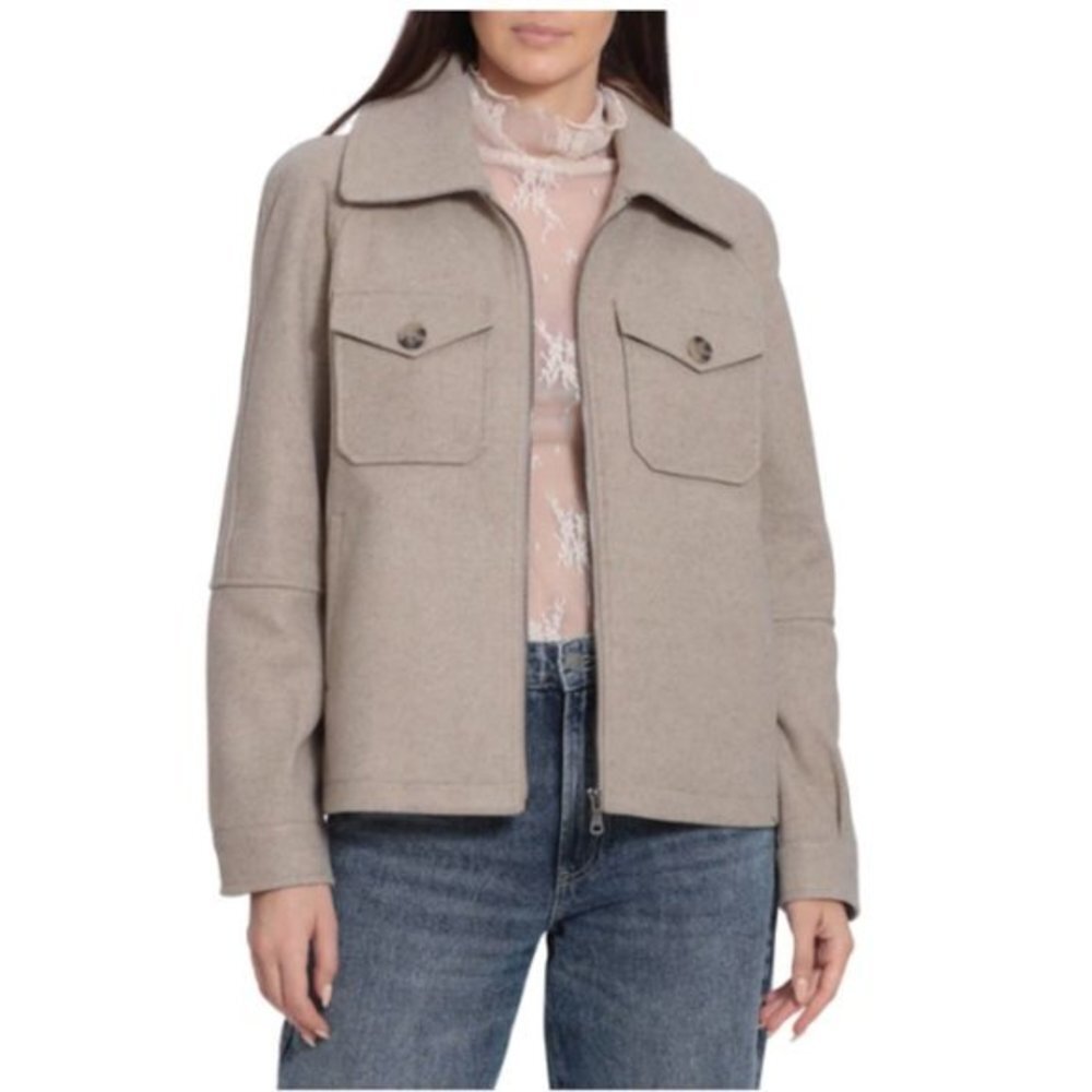Avec Les Filles Zip Front Aviator Jacket
